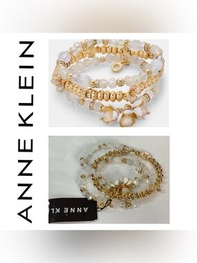 🌟🌟 Anne Klein Flower Charm Bead Bracelet